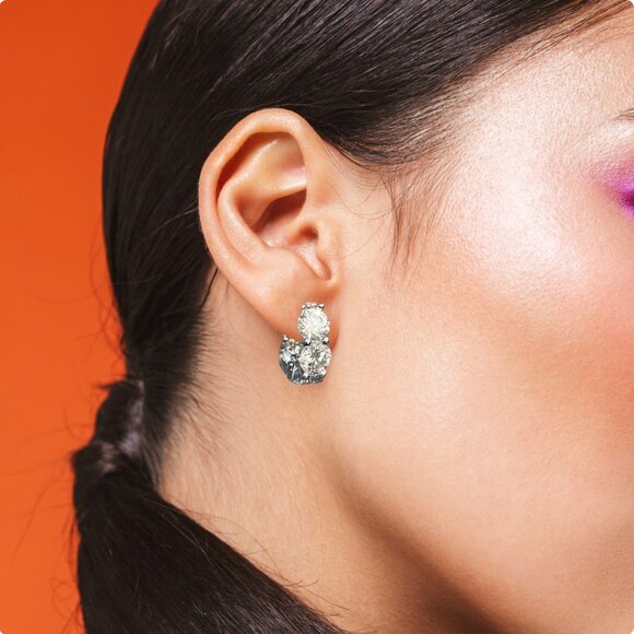 8.00 CTW Large Certified VVS1 Clarity Moissanite Hoop Earrings Huggies - Picture 6 of 8